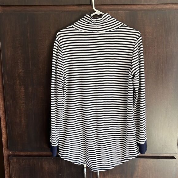 J. Crew Striped Thermal Funnel Neck Top - Picture 3 of 5